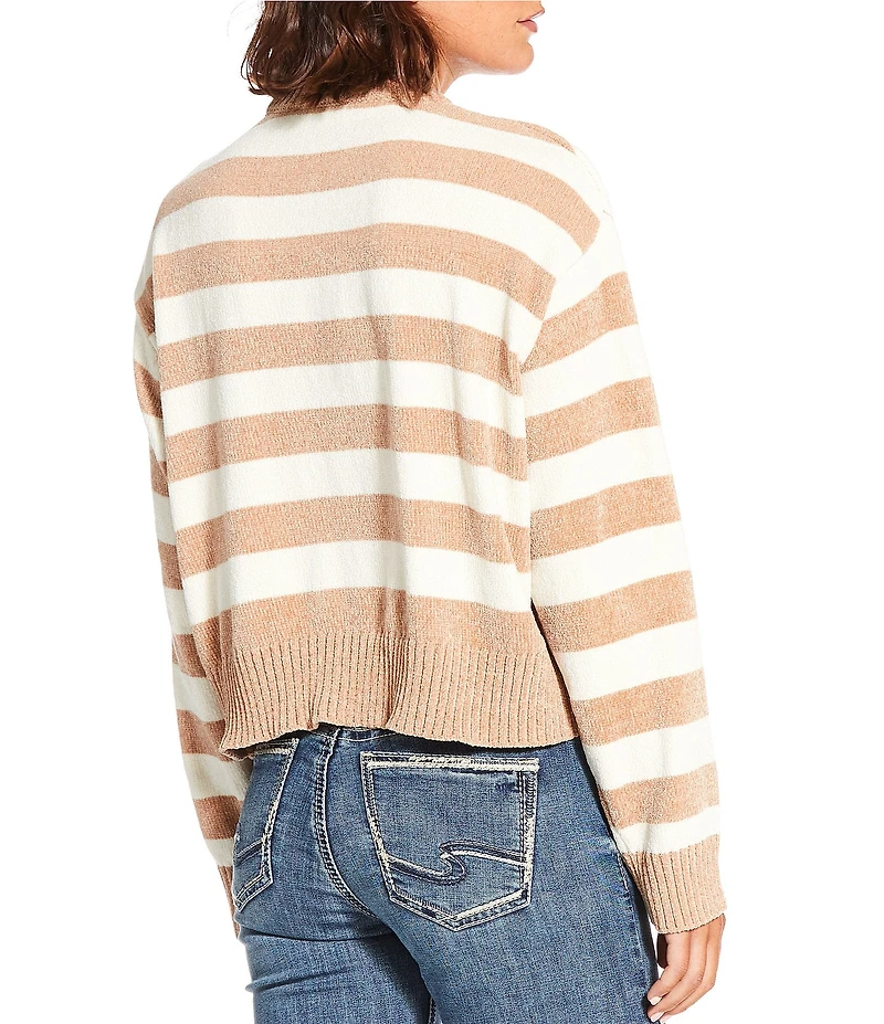 Double Zero Striped Long Sleeve Sweater