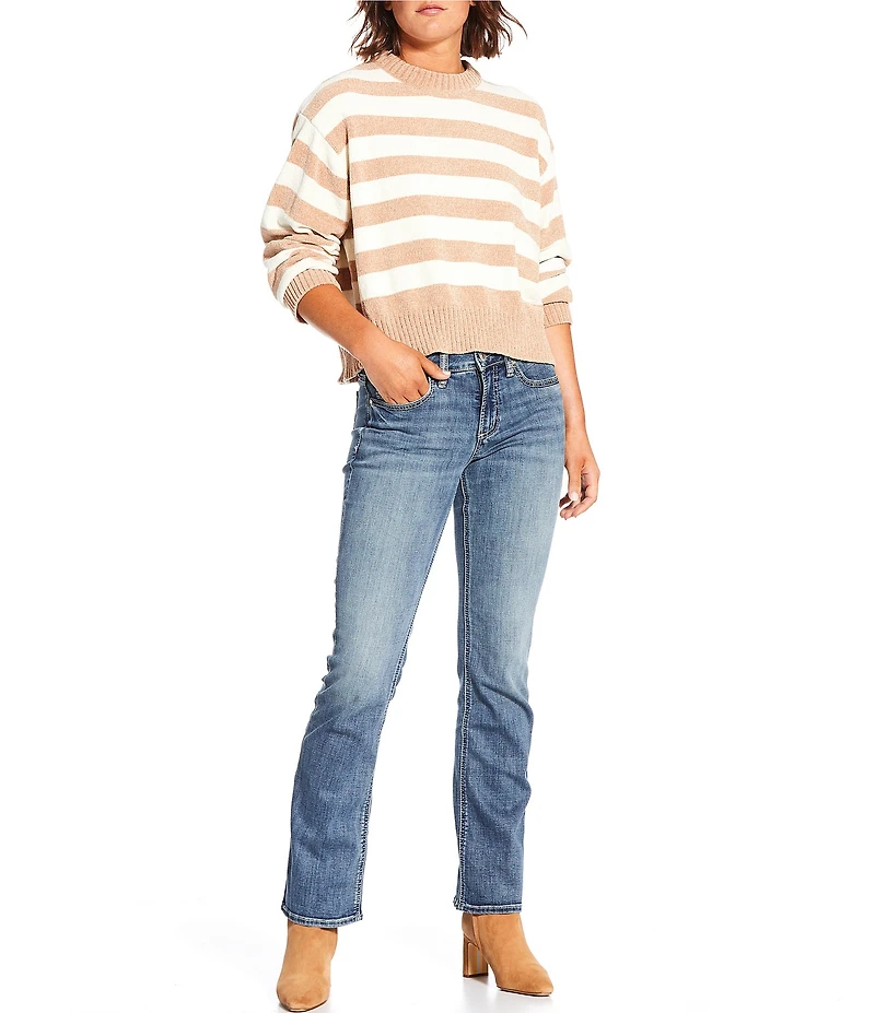 Double Zero Striped Long Sleeve Sweater