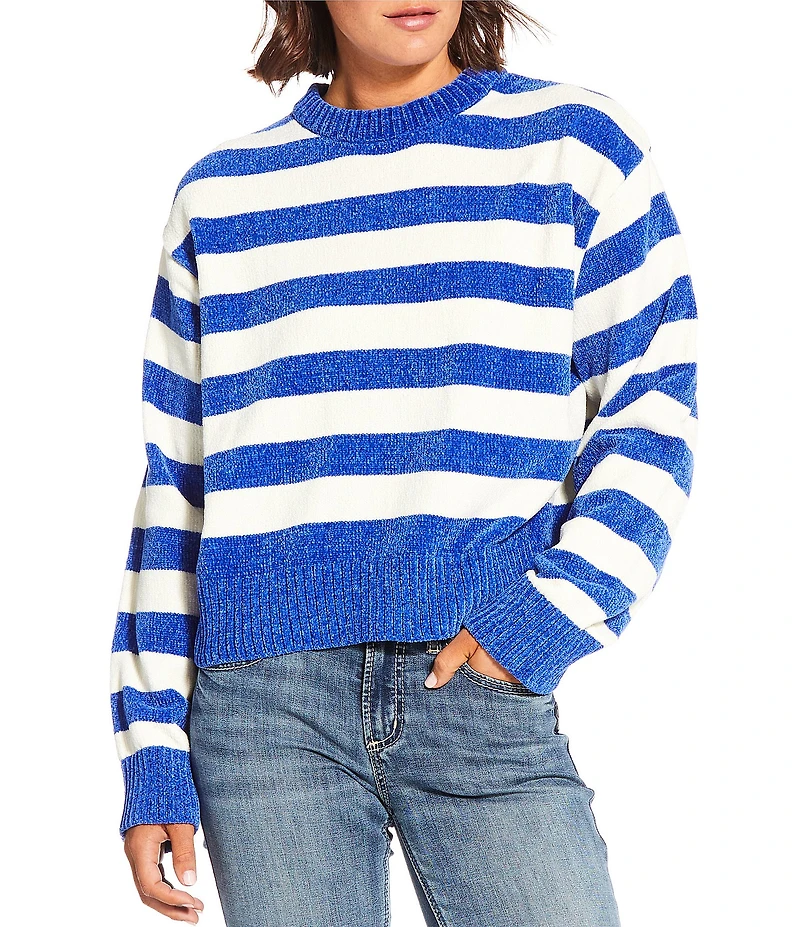Double Zero Striped Long Sleeve Sweater