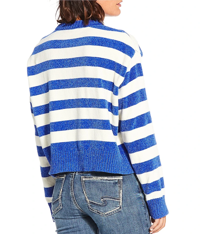 Double Zero Striped Long Sleeve Sweater