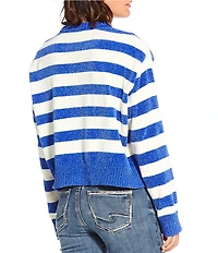 Double Zero Striped Long Sleeve Sweater