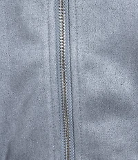 Double Zero Suede Collared Full Zip Bomber Jacket