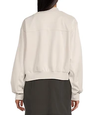 Double Zero Suede Collared Full Zip Bomber Jacket