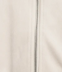 Double Zero Suede Collared Full Zip Bomber Jacket