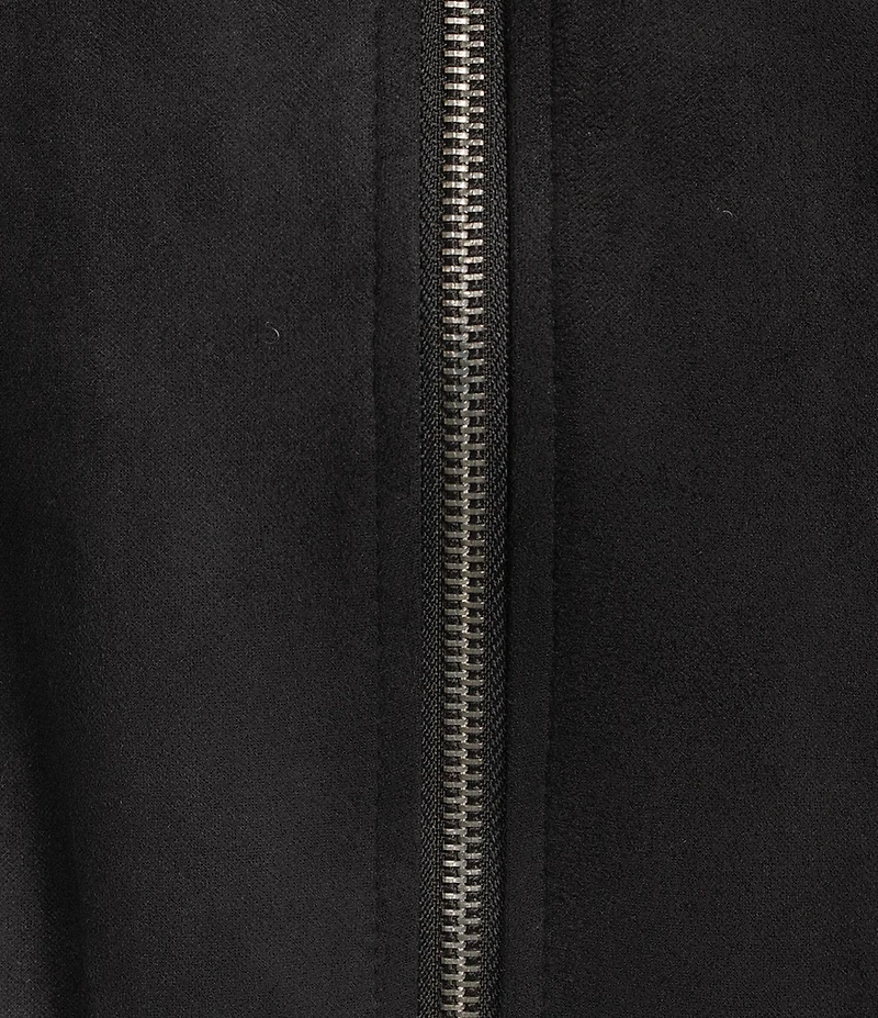 Double Zero Suede Collared Full Zip Bomber Jacket