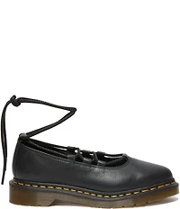 Dr. Martens Women's Elphie II Virginia Leather Platform Lace Up Ballet Flats