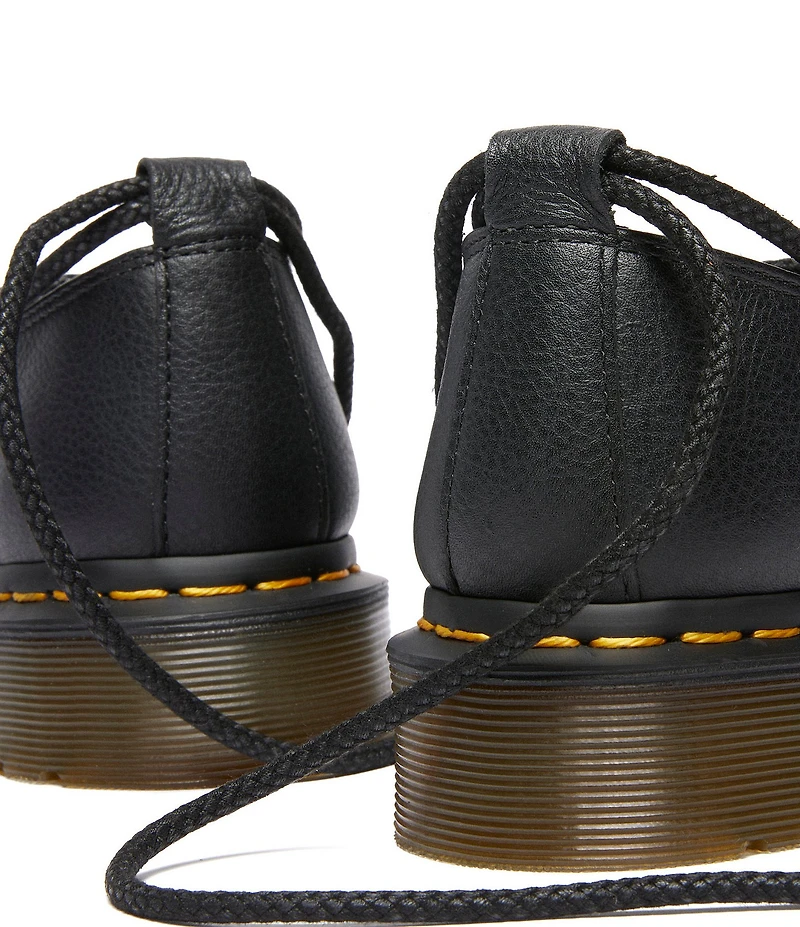 Dr. Martens Women's Elphie II Virginia Leather Platform Lace Up Ballet Flats