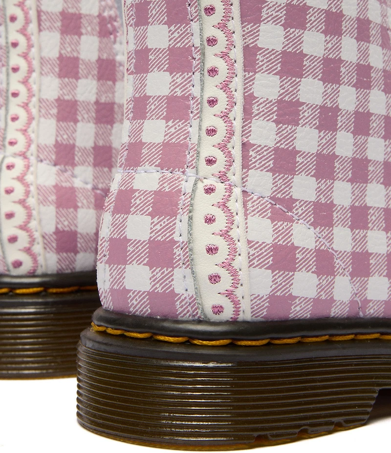 Dr. Martens Girls' 1460 Gingham Leather Boots (Toddler)