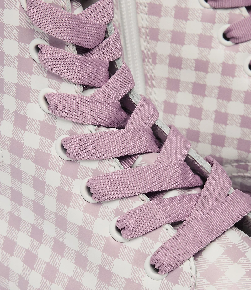 Dr. Martens Jadon Heart Gingham Leather Platform Boots