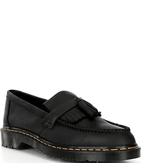 Dr. Martens Men's Adrian Yellow Stitch Ambassador Leather Kiltie Tassel Loafers