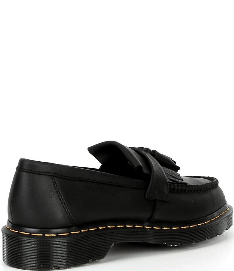 Dr. Martens Men's Adrian Yellow Stitch Ambassador Leather Kiltie Tassel Loafers