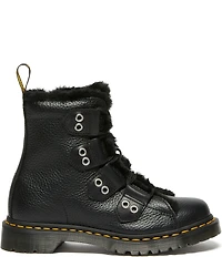 Dr. Martens Women's 1460 Faux Fur Lined Leather Grommet Hardware Lace Up Boots