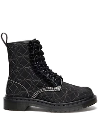 Dr. Martens Women's 1460 Frill Bow Stitched Fabric Combat Booties