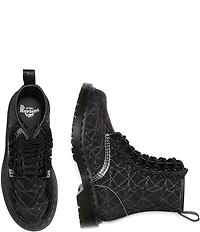 Dr. Martens Women's 1460 Frill Bow Stitched Fabric Combat Booties