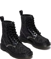 Dr. Martens Women's 1460 Frill Bow Stitched Fabric Combat Booties