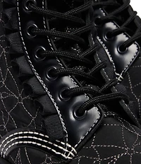 Dr. Martens Women's 1460 Frill Bow Stitched Fabric Combat Booties