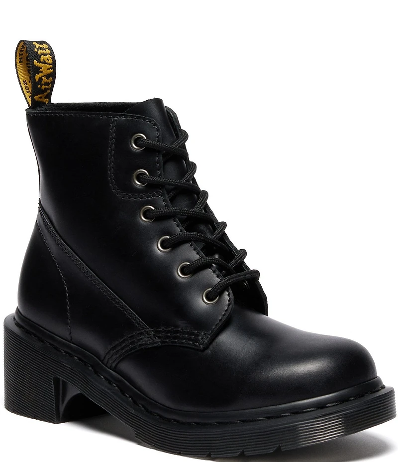 Dr. Martens Women's Alderstone Lace Up Leather Combat Booties
