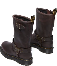 Dr. Martens Women's Anistone Hi Biker Oiled Leather Mid Calf Boots