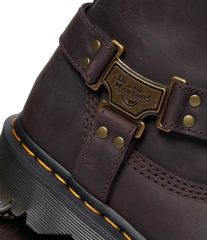Dr. Martens Women's Anistone Hi Biker Oiled Leather Mid Calf Boots