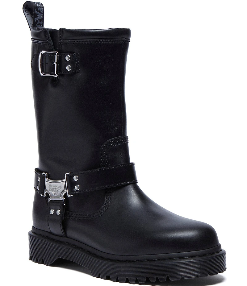 Dr. Martens Women's Anistone Hi Biker Leather Mid Calf Boots