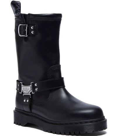 Dr. Martens Women's Anistone Hi Biker Leather Mid Calf Boots