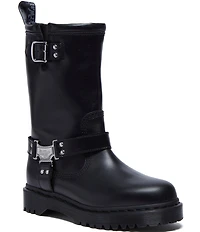 Dr. Martens Women's Anistone Hi Biker Leather Mid Calf Boots