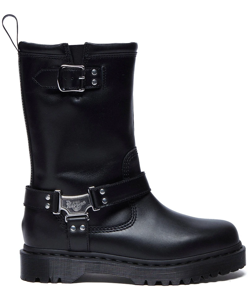 Dr. Martens Women's Anistone Hi Biker Leather Mid Calf Boots