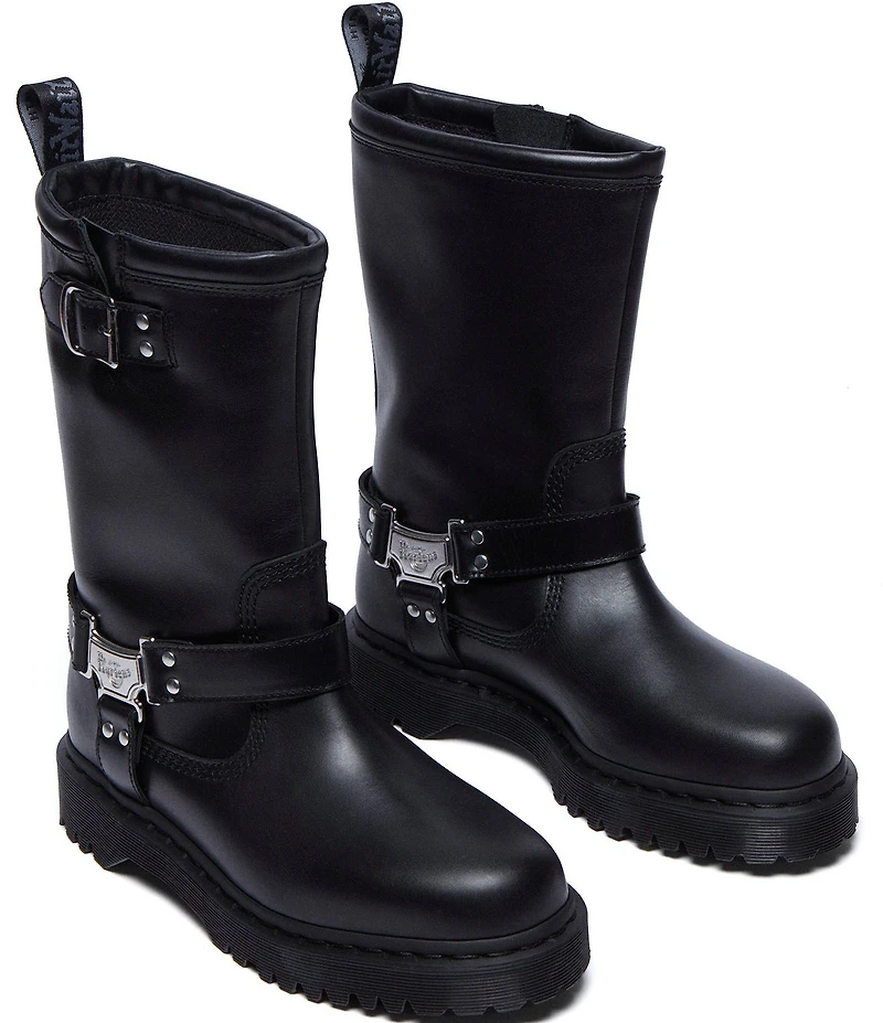 Dr. Martens Women's Anistone Hi Biker Leather Mid Calf Boots