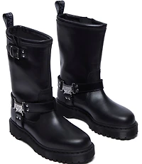 Dr. Martens Women's Anistone Hi Biker Leather Mid Calf Boots