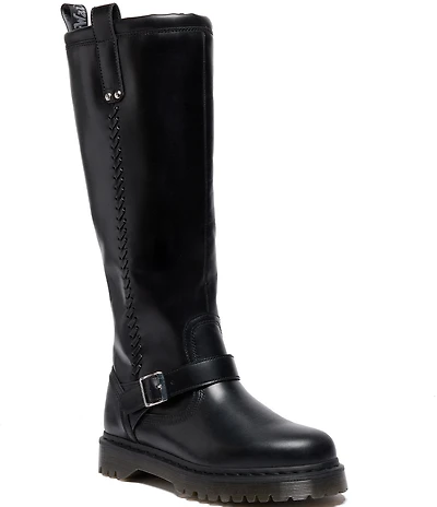 Dr. Martens Women's Anistone Leather Buckle Hardware Knee Hi Boots