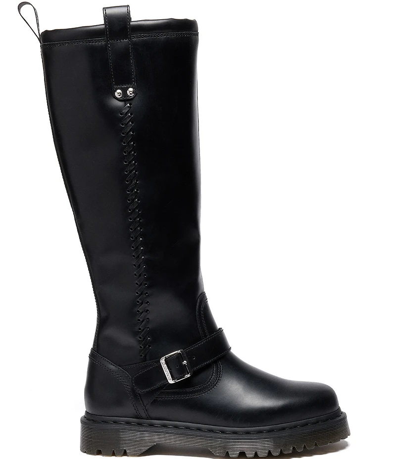 Dr. Martens Women's Anistone Leather Buckle Hardware Knee Hi Boots