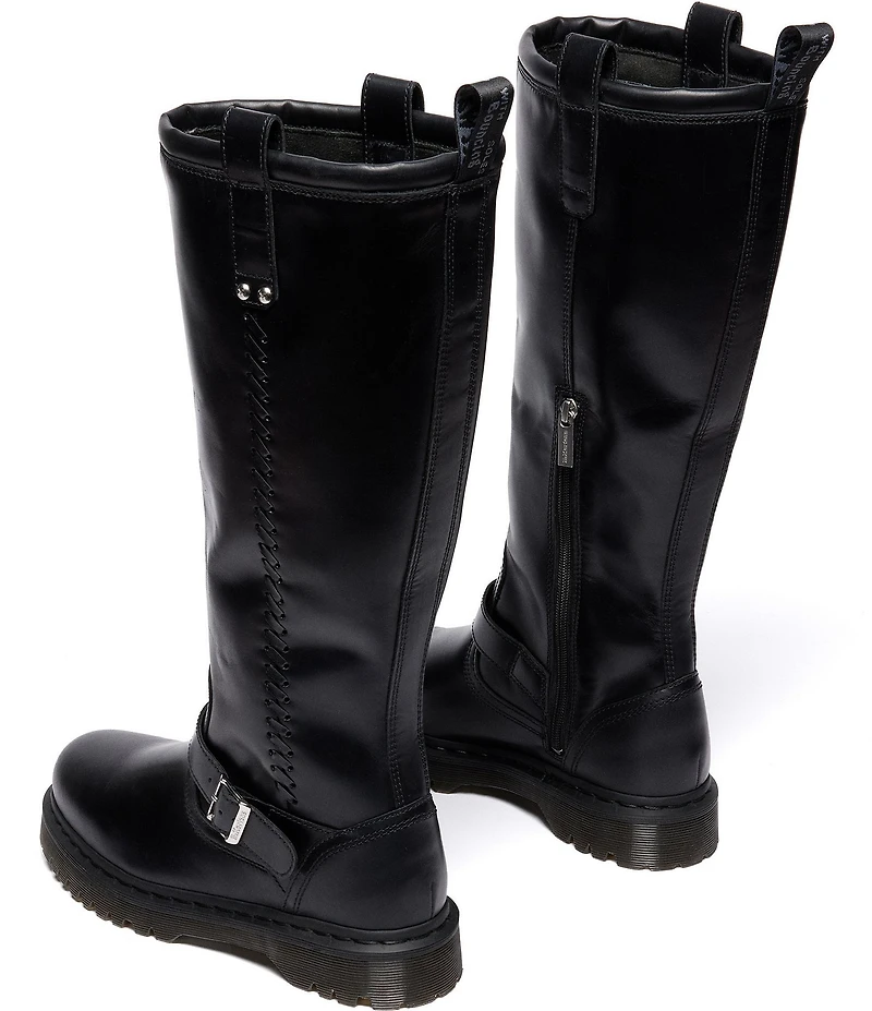 Dr. Martens Women's Anistone Leather Buckle Hardware Knee Hi Boots