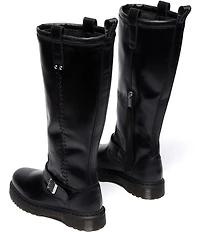 Dr. Martens Women's Anistone Leather Buckle Hardware Knee Hi Boots