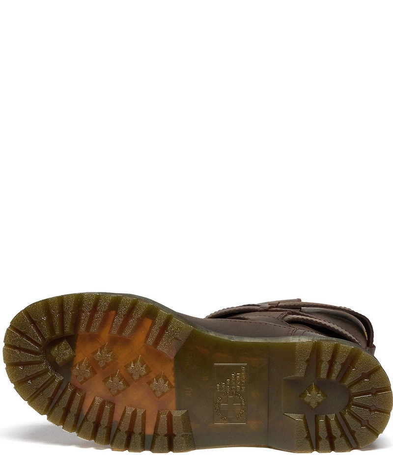 Dr. Martens Women's Anistone Strap Crazy Horse Leather Moto Boots