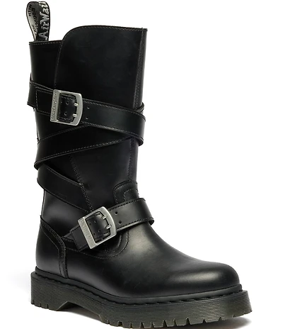 Dr. Martens Women's Anistone Strap Moto Boots