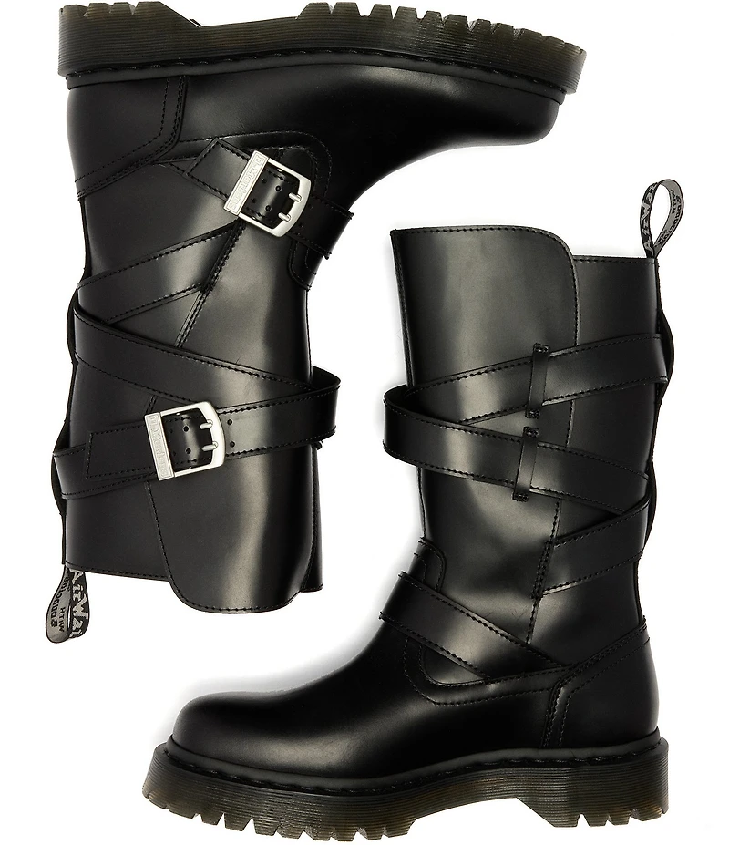 Dr. Martens Women's Anistone Strap Moto Boots