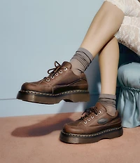 Dr. Martens Women's Buzz 5-Eye Grizzly Leather Platform Oxfords