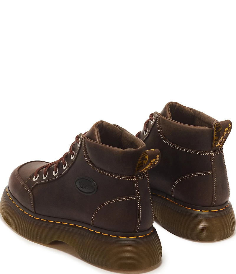 Dr. Martens Women's Buzz 6-Eye Crazy Horse Leather Platform Booties