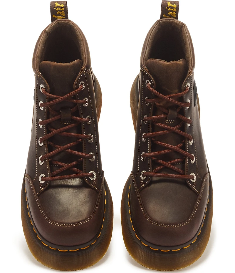 Dr. Martens Women's Buzz 6-Eye Crazy Horse Leather Platform Booties