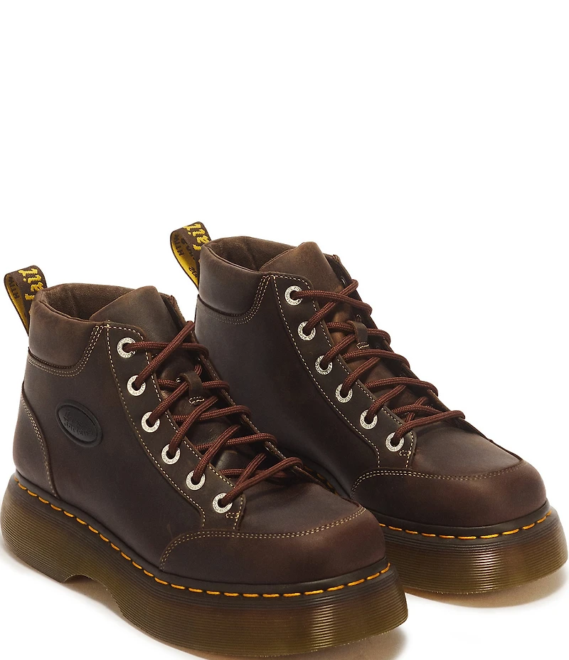 Dr. Martens Women's Buzz 6-Eye Crazy Horse Leather Platform Booties