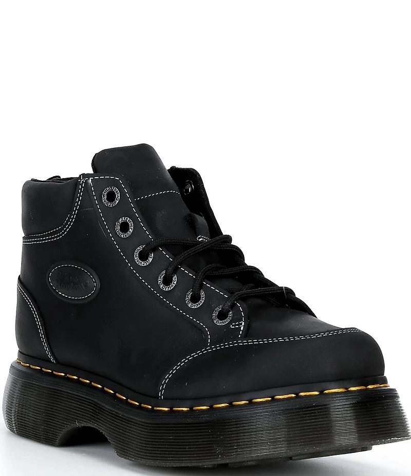 Dr. Martens Women's Buzz 6-Eye Wyoming Leather Platform Booties