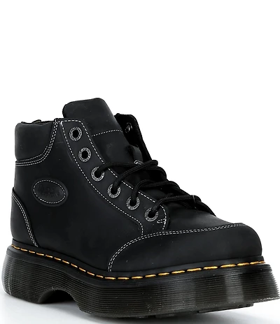 Dr. Martens Women's Buzz 6-Eye Wyoming Leather Platform Booties