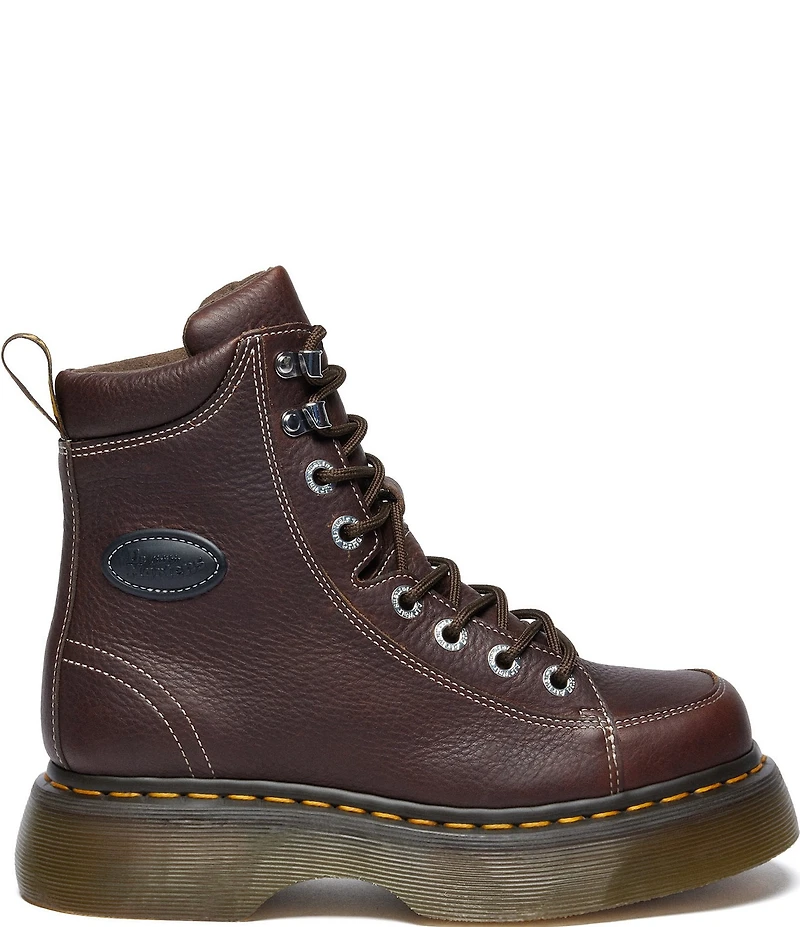 Dr. Martens Women's Buzz 8i Grizzly Leather Platform Combat Boots
