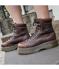 Dr. Martens Women's Buzz 8i Grizzly Leather Platform Combat Boots