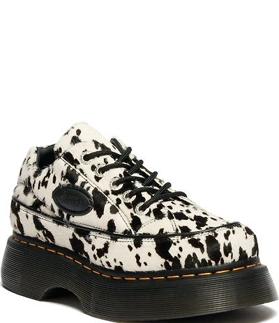 Dr. Martens Women's Buzz Cow Print Haircalf Platform Oxfords