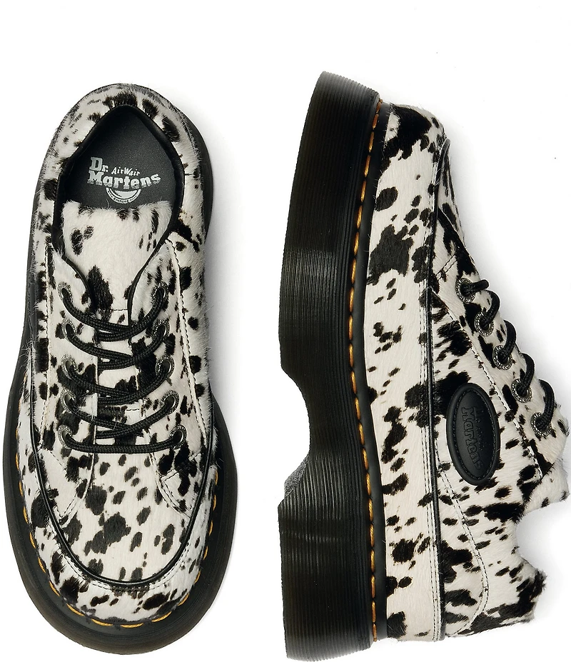 Dr. Martens Women's Buzz Cow Print Haircalf Platform Oxfords