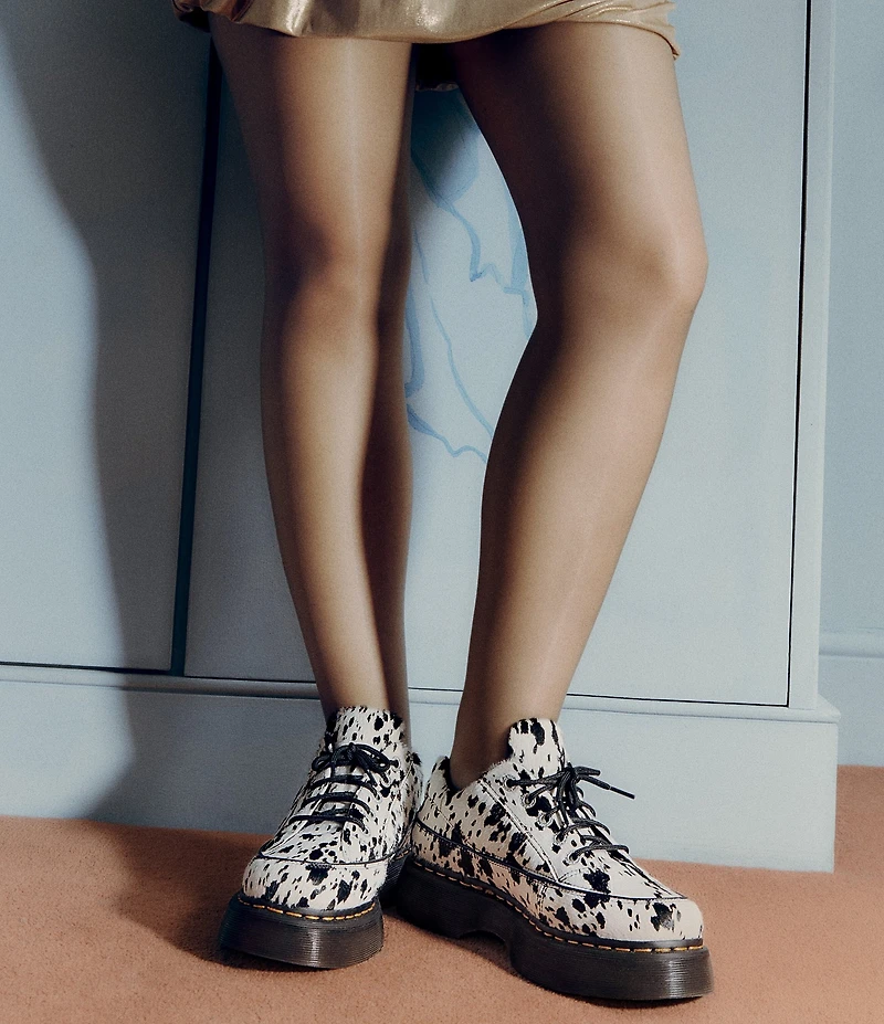 Dr. Martens Women's Buzz Cow Print Haircalf Platform Oxfords