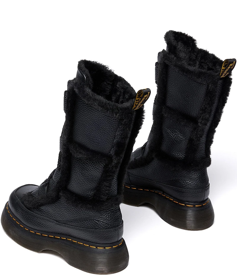 Dr. Martens Women's Buzz Lace Up Nappa Leather Faux Fur Lined Mid Boots