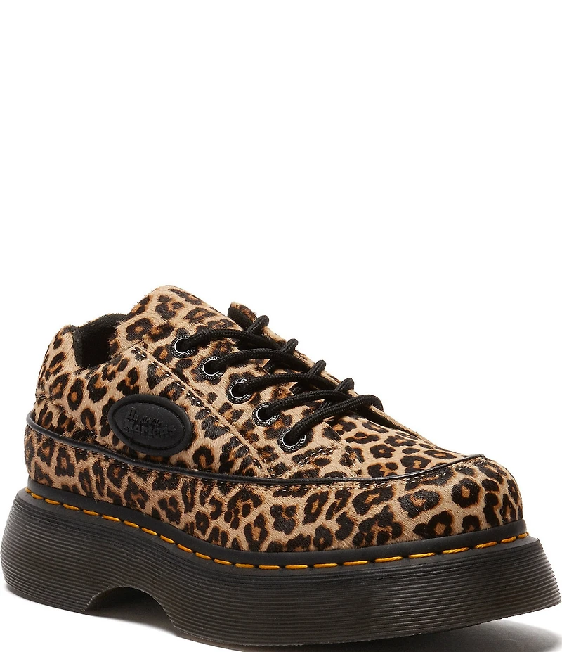 Dr. Martens Women's Buzz Leopard Print Haircalf Platform Oxfords