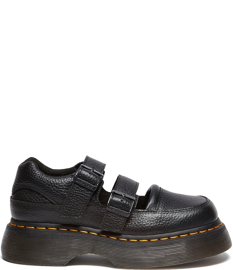 Dr. Martens Women's Buzz Mary Jane Leather Double Strap Platform Oxfords